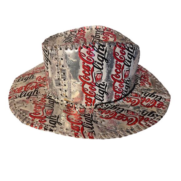 One of a Kind Handmade Cowboy Hat,  from Coca-Cola Light Aluminum Cans - Picture 1 of 15